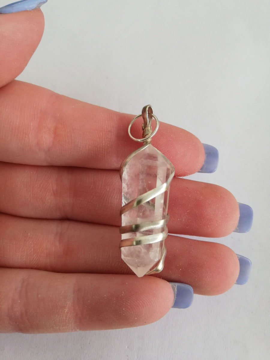 Clear Quartz - Wire Wrapped DT Point Pendant Clear Quartz - Wire Wrapped DT Point Pendant
